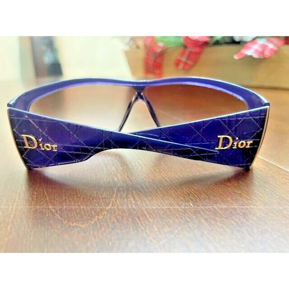 Pre-loved CD DIOR Cannage 2 KTKJN 115 Sunglasses Shield Wraparound Purple Italy - Picture 5 of 12